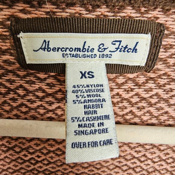 VTG Y2K Abercrombie & Fitch Womens Cashmere Crop Sweater Wool Angora Size XS - Picture 6 of 8